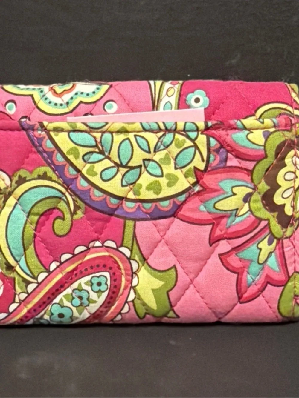 NWT Vera Bradley Petite Trifold Wallet in Pink Swirls